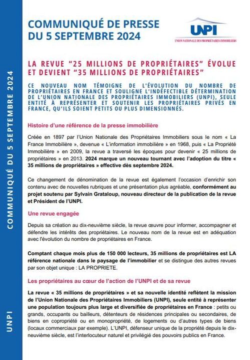 Nouvelle identité pour la revue de l'UNPI